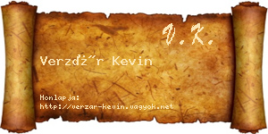Verzár Kevin névjegykártya